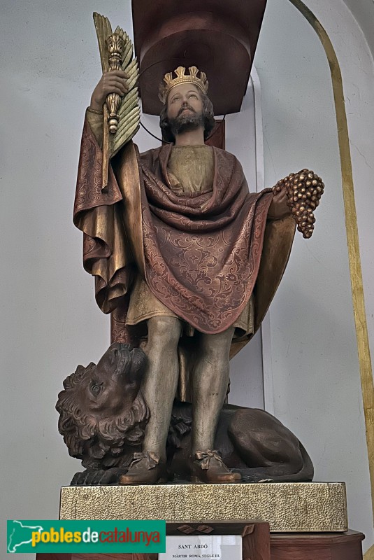 Amposta - Església de Santa Maria. Sant Abdó, escultura de Soriano-Montagut