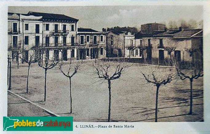Llinars del Vallès - Plaça de Caritg. Postal antiga