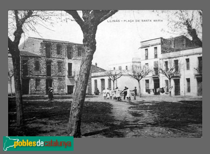 Llinars del Vallès - Plaça de Caritg. Postal antiga