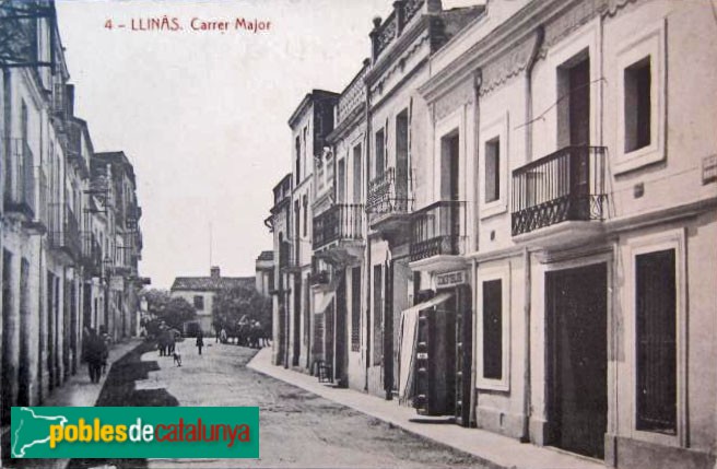 Llinars del Vallès - Carrer Major. Postal antiga
