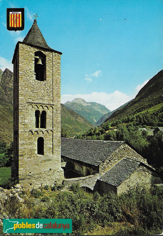 Boí - Església de Sant Joan de Boí. Postal 1966