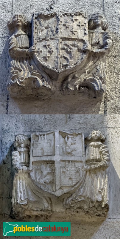 Vilafranca del Penedès - Església de Sant Francesc. Escuts al claustre