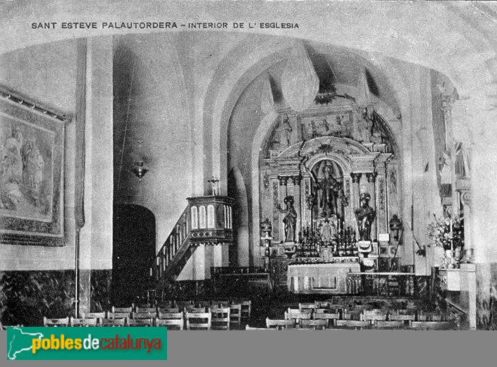 Sant Esteve de Palautordera - Església de Sant Esteve. Postal antiga