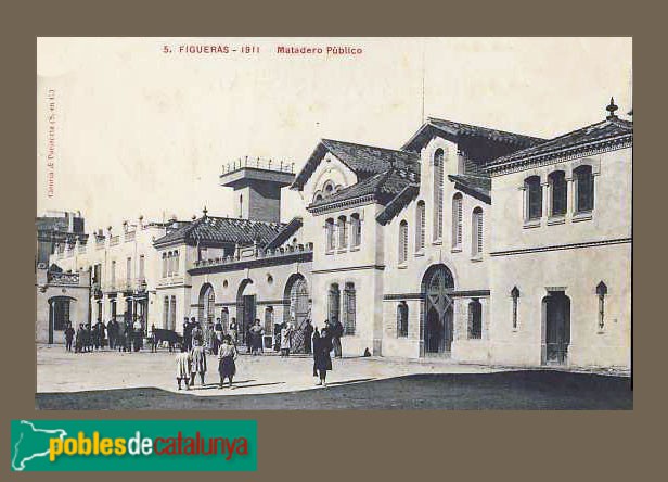 Figueres - Escorxador Municipal. Postal antiga
