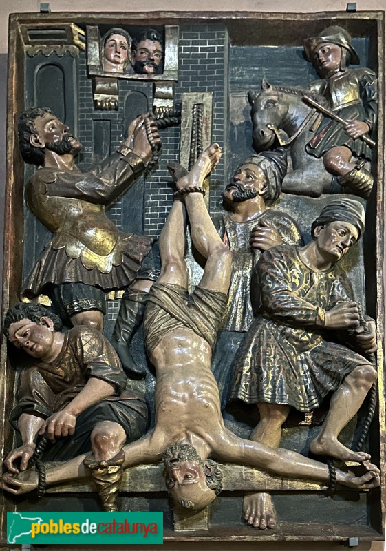 Rubí - Retaule de Sant Pere. Crucifixió de sant Pere