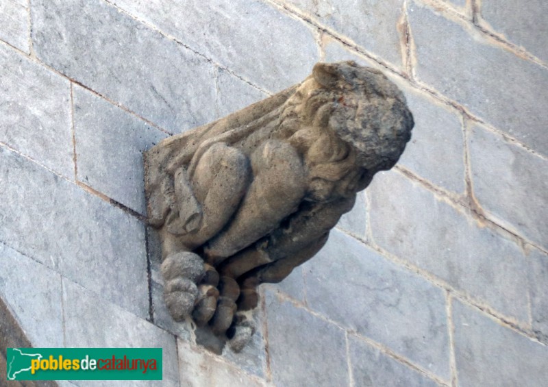 Girona - Catedral. Porta dels Apòstols. Detall façana