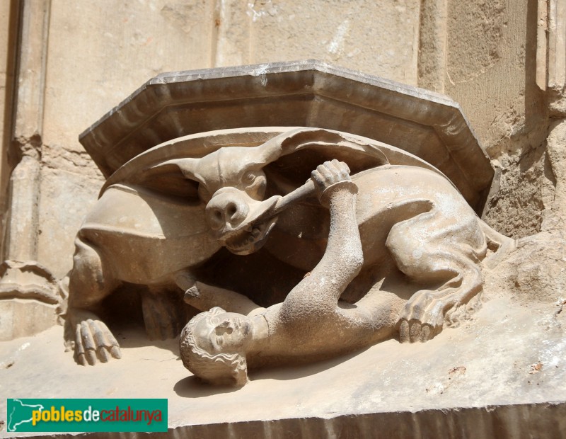 Girona - Catedral. Porta dels Apòstols. Mènsula