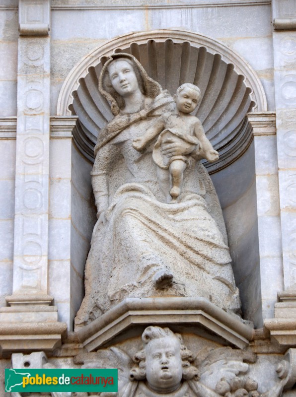 Girona - Catedral. Escultura de la Mare de Déu i el Nen (Jaume Busquets)