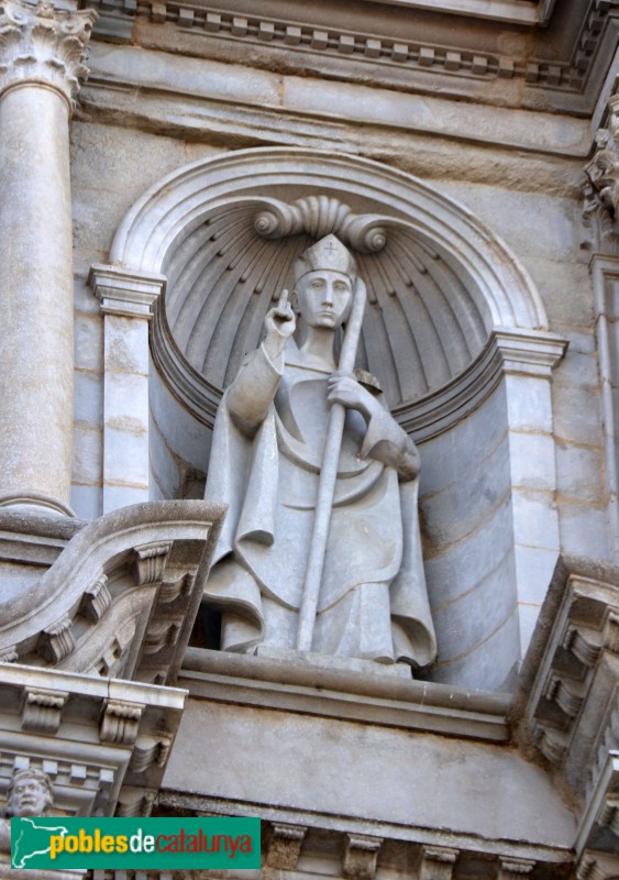 Girona - Catedral. Escultura de Sant Narcís (Domènec Fita)