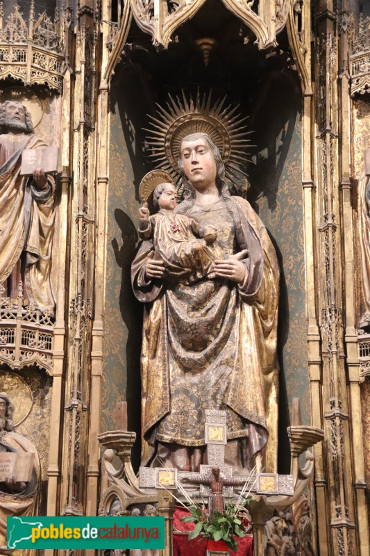 Girona - Església de Sant Feliu. Retaule Major. Mare de Déu