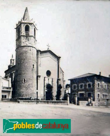 Santa Maria de Palautordera - Església i Rectoria. Postal antiga