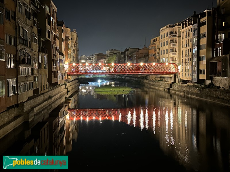 Girona - Pont de les Peixateries Velles, de nit