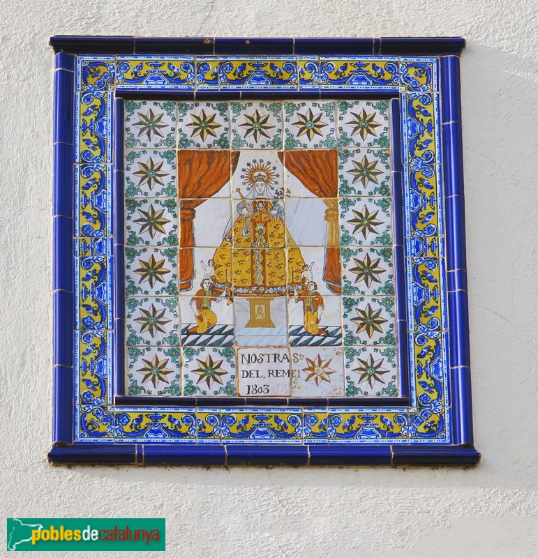 Santa Maria de Palautordera - Ermita de la Mare de Déu del Remei. Mosaic de la façana