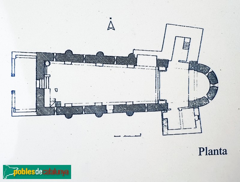 Bellver de Cerdanya - Església de Santa Maria de Talló. Planta (Foto: <i>cartell in situ</i>) Bellver de Cerdanya - Església de Santa Maria de Talló. Planta