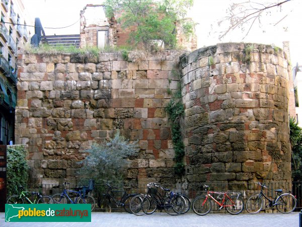 Barcelona - Muralla de la plaça Traginers (Foto: Albert Esteves, 2007) Barcelona - Muralla de la plaça Traginers