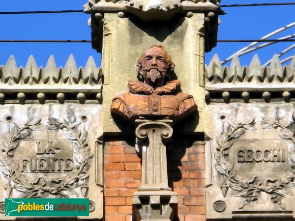 Barcelona - Editorial Montaner Simón. Bust de Cervantes