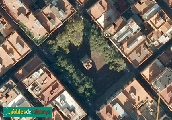 Barcelona - Plaça de la Vila de Gràcia, vista aèria