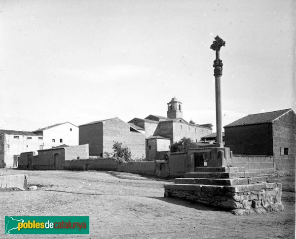 Bellvís - Creu de terme perduda i església de l'Assumpció (5)