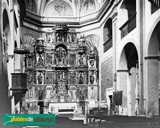Sant Martí Sesgueioles - Església de Sant Martí, retaule barroc (Foto: Josep Salvany - Fons Salvany, Biblioteca de Catalunya, 1924) Sant Martí Sesgueioles - Església de Sant Martí, retaule barroc