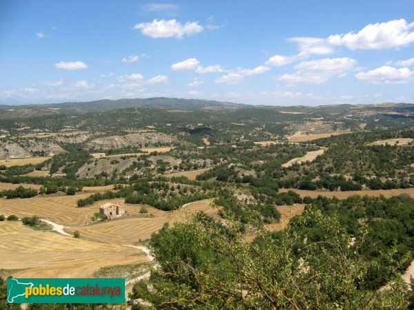 Calonge de Segarra - Panoràmica des del castell de Calonge (Foto: Albert Esteves, 2009) Calonge de Segarra - Panoràmica des del castell de Calonge