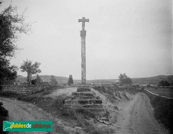 Santa Coloma de Queralt - Creu de la Banya, al seu emplaçament original