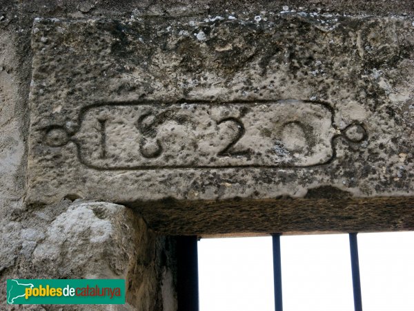 Santa Coloma de Queralt - Safareigs, llinda de la porta