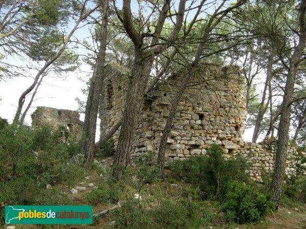 Pontils - Castell de Pontils, casa situada a un nivell inferior