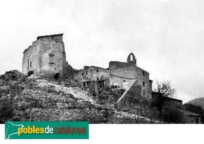 Pontils - Castell i església de Seguer (Foto: Pere Català Roca, gencat.cat, 1961) Pontils - Castell i església de Seguer