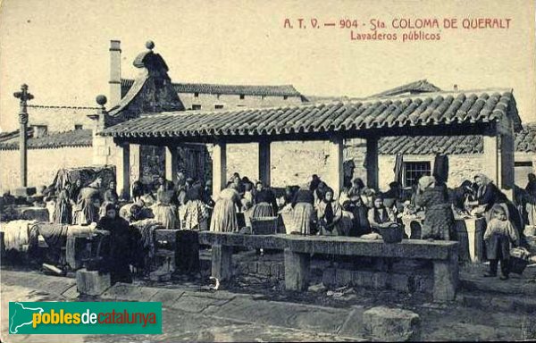 Santa Coloma de Queralt - Safareigs, postal antiga Santa Coloma de Queralt - Safareigs, postal antiga
