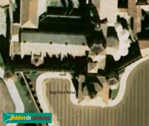 Monestir de Poblet - Sagristia Nova, vista aèria (Foto: Google Maps, 2009) Monestir de Poblet - Sagristia Nova, vista aèria