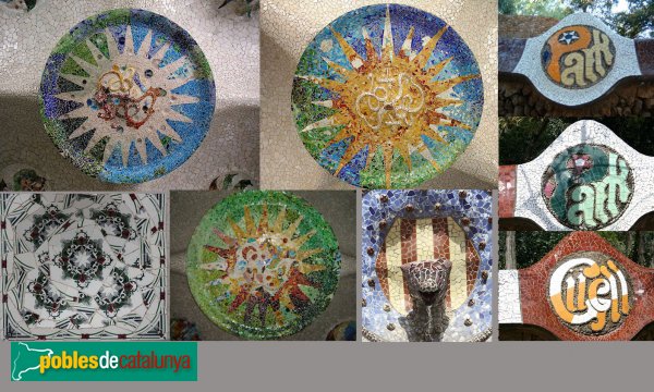 Barcelona - Parc Güell, mosaics Barcelona - Parc Güell, mosaics