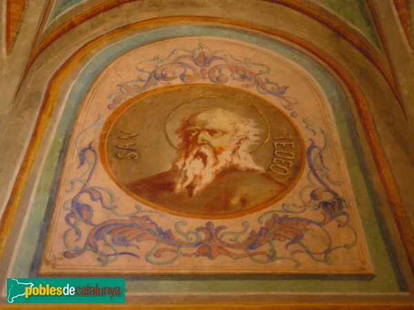 Passanant - Església de Sant Jaume, Pintura de l'interior. (Foto: Josep Roca Farré, 2010) Passanant - Església de Sant Jaume, Pintura de l'interior.
