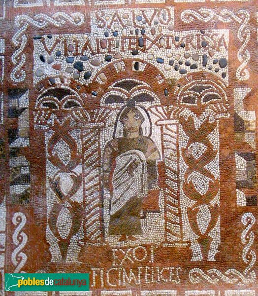 Tossa de Mar - Vil·la Romana, mosaic custodiat al Museu, detall (Foto: Albert Esteves, 2011) Tossa de Mar - Vil·la Romana, mosaic custodiat al Museu, detall