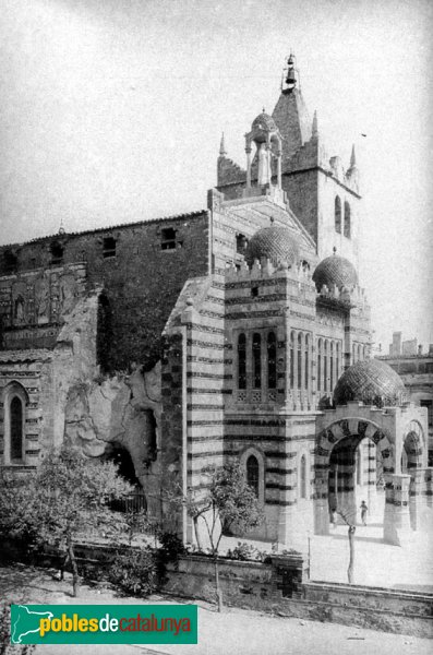 Lloret de Mar - Església de Sant Romà, foto antiga