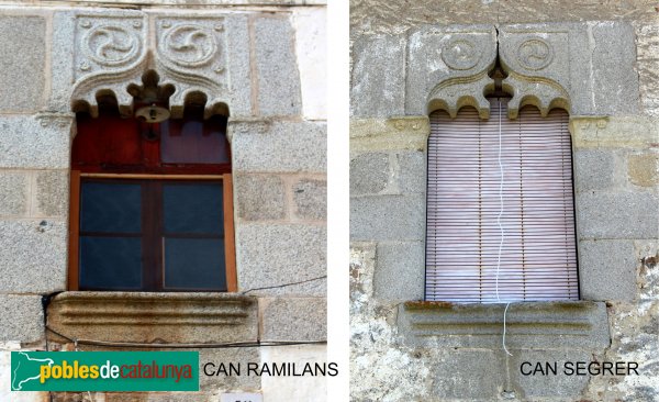 Massanes - Finestres de Can Ramilans i Can Segrer, comparativa