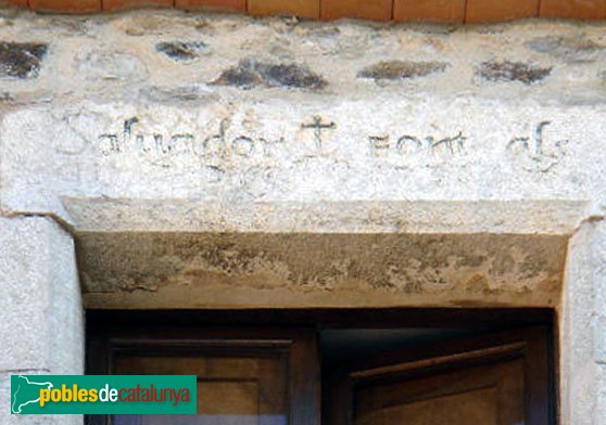 Brunyola - Can Font, inscripció a una llinda