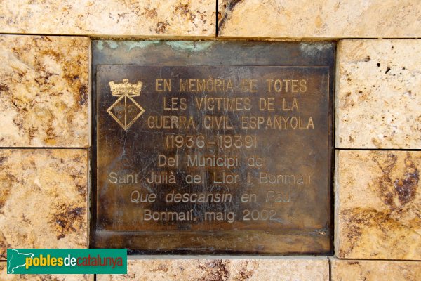 Sant Julià de Llor i Bonmatí - Monument a les víctimes de la Guerra Civil