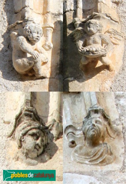 Subirats - Palau Gralla (Torre-ramona), mènsules dels finestrals (Foto: Albert Esteves, 2012) Subirats - Palau Gralla (Torre-ramona), mènsules dels finestrals