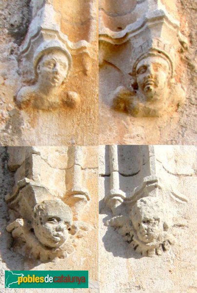 Subirats - Palau Gralla (Torre-ramona), mènsules dels finestrals (Foto: Albert Esteves, 2012) Subirats - Palau Gralla (Torre-ramona), mènsules dels finestrals