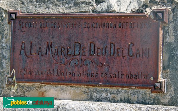 Granyena de Segarra - Monument commemoratiu de la Mare de Déu del Camí