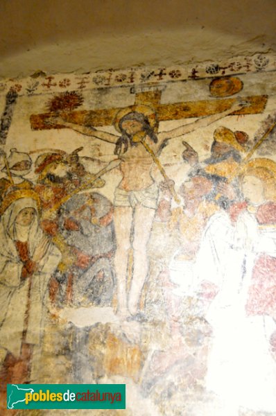 Església de Santa Eulàlia a Unha - Pintura de Crist Crucificat (Foto: Joan Sánchez Sabé, 2014) Església de Santa Eulàlia a Unha - Pintura de Crist Crucificat