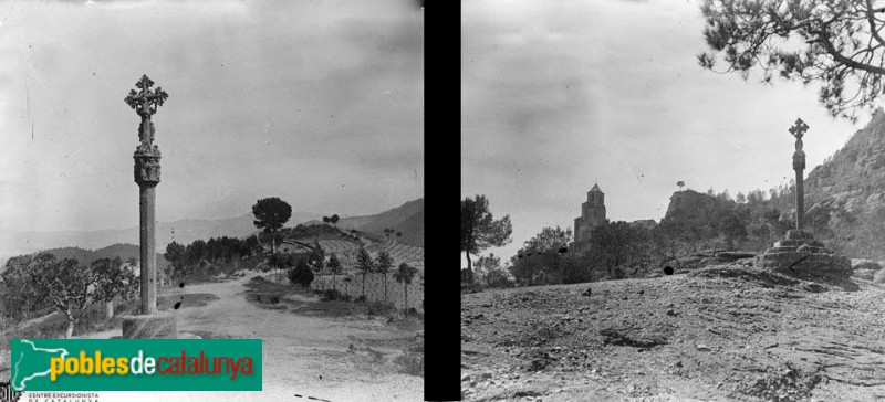 Cervelló - Creu de terme (Foto: Francesc Blasi - Arxiu C.E.C.-, Inicis segle XX) Cervelló - Creu de terme