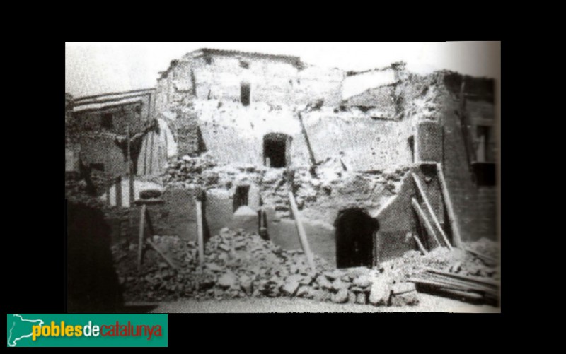 Barcelona - Poble Espanyol, Palau del Mayoralgo, destruït (Foto: c.1937) Barcelona - Poble Espanyol, Palau del Mayoralgo, destruït