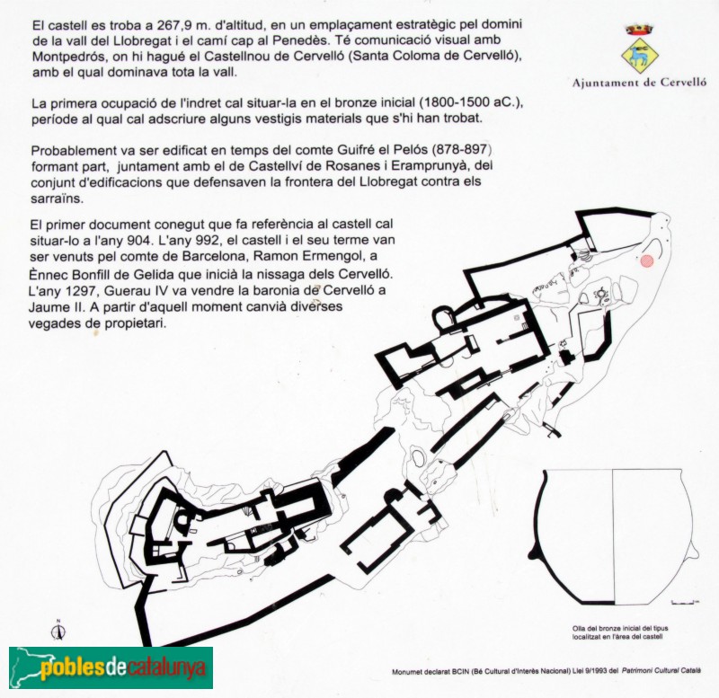 Cervelló - Castell, cartell explicatiu Cervelló - Castell, cartell explicatiu