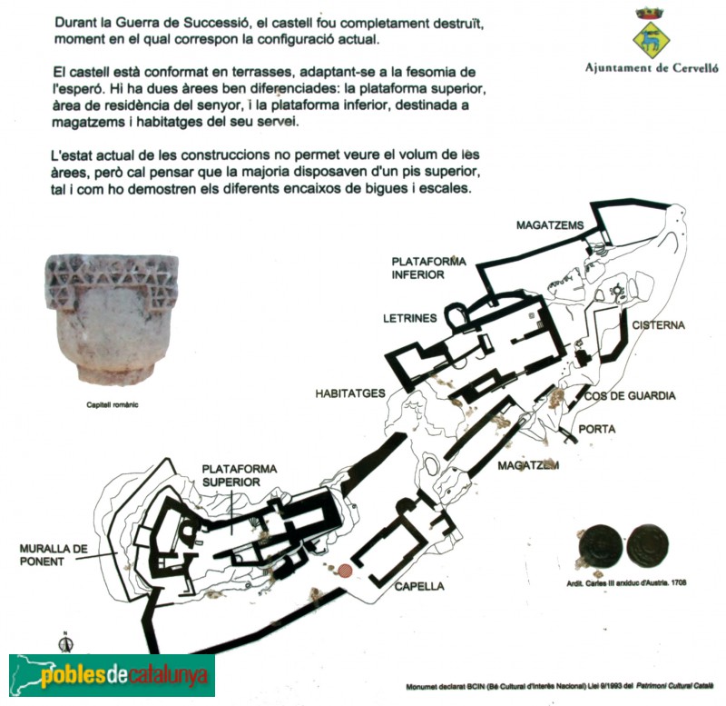Cervelló - Castell, cartell explicatiu Cervelló - Castell, cartell explicatiu