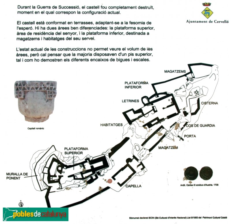 Cervelló - Castell, cartell explicatiu