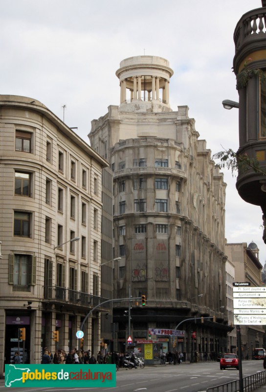 Barcelona - Via Laietana, edifici Sindicats (Foto: Albert Esteves, 2016) Barcelona - Via Laietana, edifici Sindicats