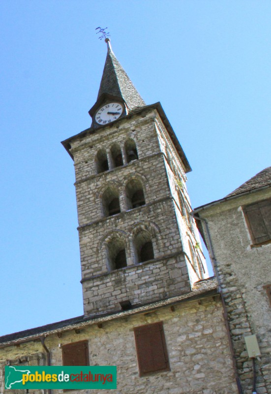 Arties - Església de Santa Maria, campanar (Foto: Albert Esteves, 2017) Arties - Església de Santa Maria, campanar