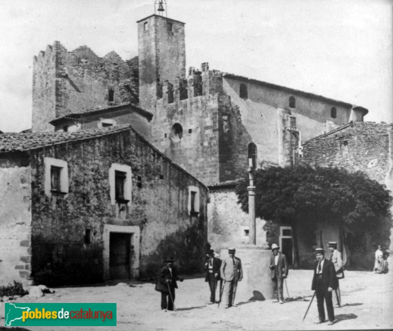 Vulpellac, a començament del segle XX (Foto: cartell informatiu públic) Vulpellac, a començament del segle XX