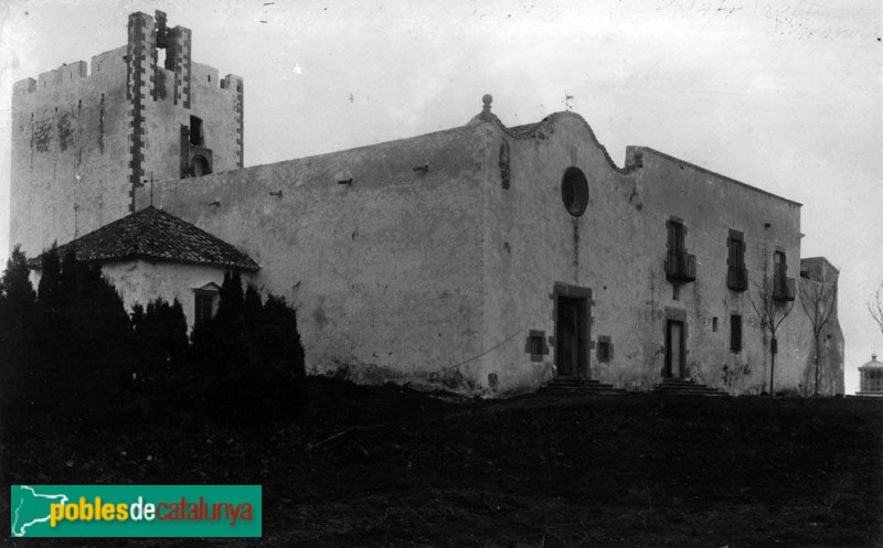Palafrugell - Torre i església de Sant Sebastià de la Guarda (Foto: Anònima, -Arxiu fotogràfic C.E.C.-, inicis segle XX) Palafrugell - Torre i església de Sant Sebastià de la Guarda